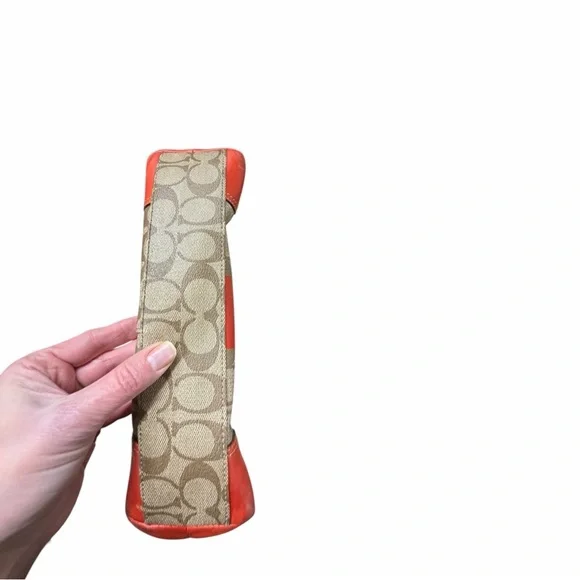 Coach Signature Orange and Tan Tote Bag - Picture 6 of 13